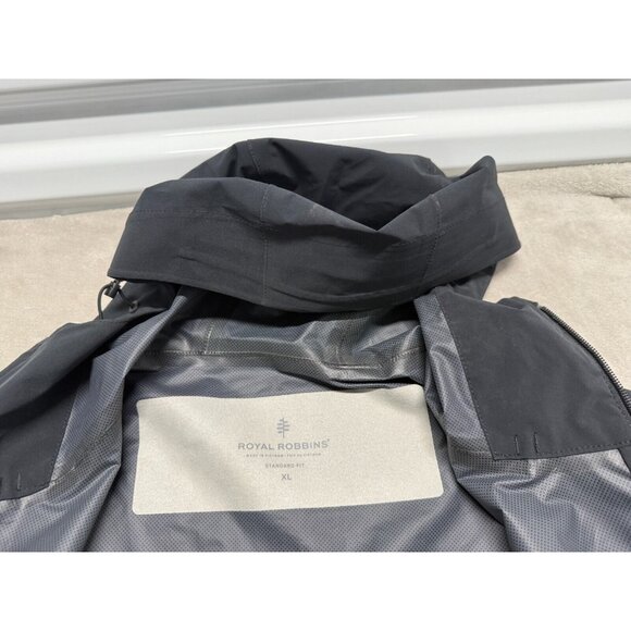 Royal Robbins Mens XL Full Zip Hooded Rain Jacket Windbreaker Navy $159 NWT READ - Picture 12 of 16
